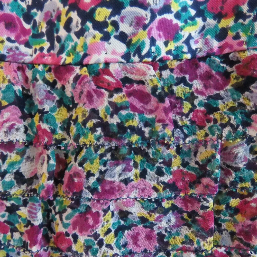 DRAWER JAPAN 100% Silk Ditsy Floral Pink Purple Shift Dress - Size 38 / Medium - Picture 6 of 16